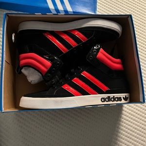Red/Black Adidas High-Tops